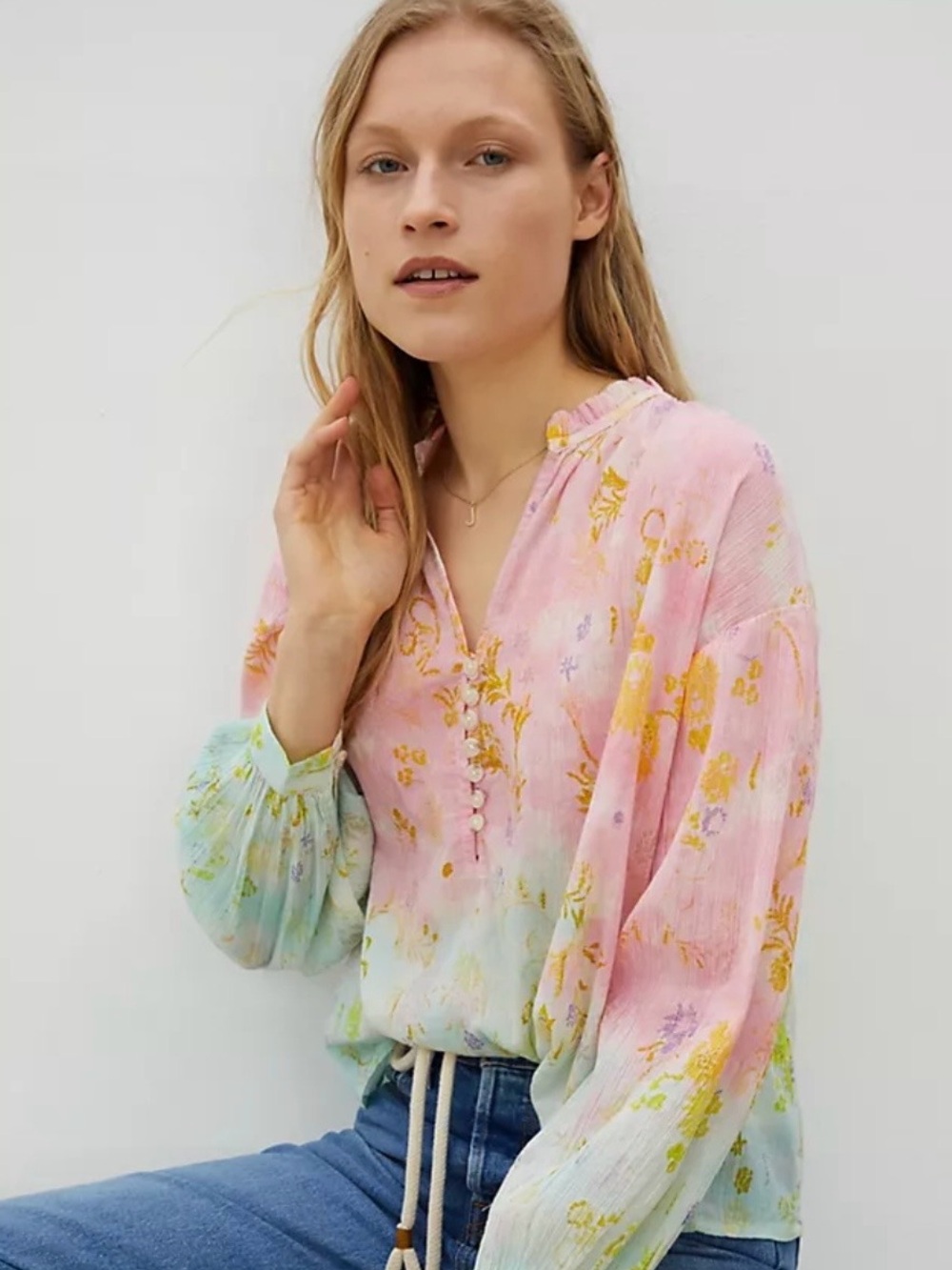 Pilcro ~ Anthropologie Tavi Ombré Watercolor Blouse